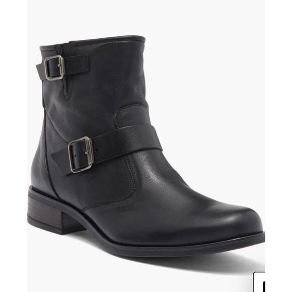 Paul Green Shoes - New $495 Paul Green Wyatt Women's Size 8 US 5.5 UK Black Leather Moto/ Bootie